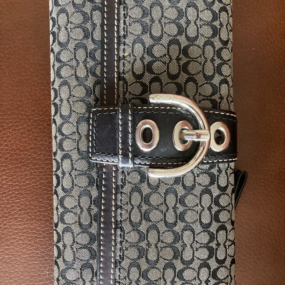 Authentic Coach Monogram Black Wallet - image 2